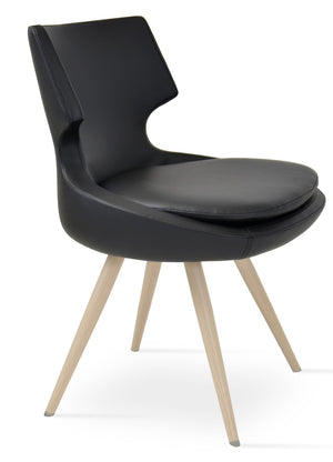 Soho Concept Patara Star Chair - Stylish Leatherette Dining Chair With Memory Swivel & 2-year Guarantee, Black Natural,Black  Soho-concept-dining-chair-05347