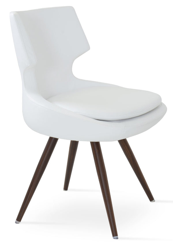 Soho Concept Patara Star Chair - Stylish Leatherette Dining Chair With Memory Swivel & 2-year Guarantee, Black Walnut,White  Soho-concept-dining-chair-05348