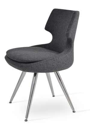 Soho Concept Patara Star Chair: Stylish Dining Chair In Dark Grey With Steel Base, 10-year Guarantee & Swivel Seat Dark Grey  Soho-concept-dining-chair-05313