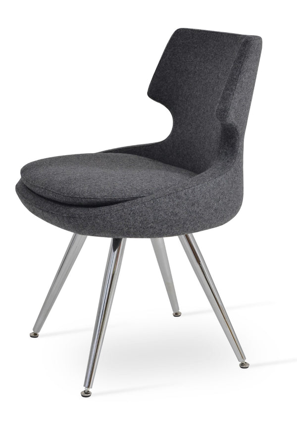 Soho Concept Patara Star Chair: Stylish Dining Chair In Dark Grey With Steel Base, 10-year Guarantee & Swivel Seat Dark Grey  Soho-concept-dining-chair-05313