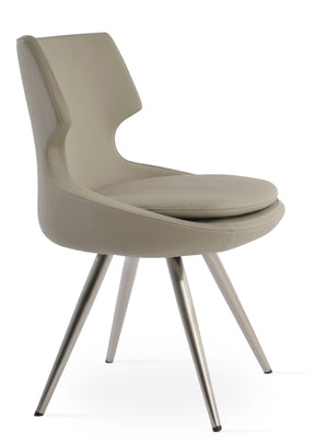 Soho Concept Patara Star Chair - Stylish Leatherette Dining Chair With Memory Swivel & 2-year Guarantee, Black Chrome  Soho-concept-dining-chair-05318