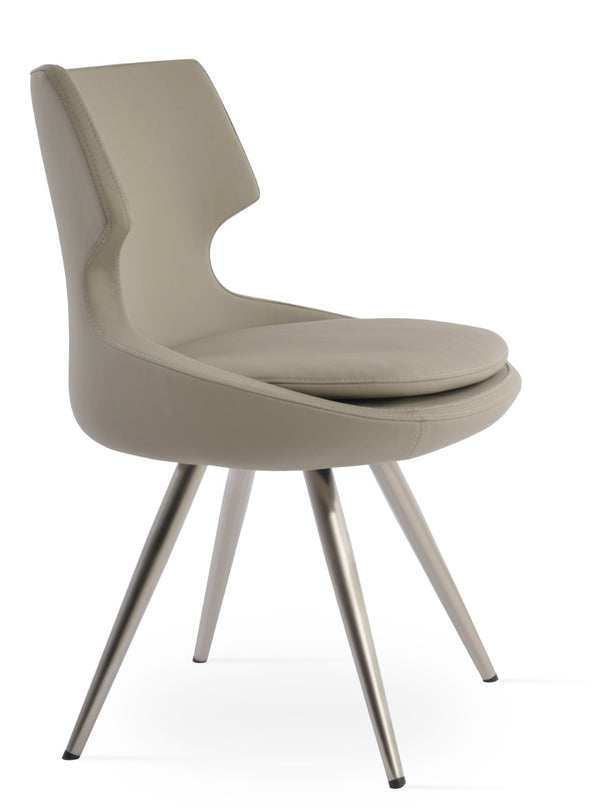 Soho Concept Patara Star Chair - Stylish Leatherette Dining Chair With Memory Swivel & 2-year Guarantee, Black Chrome  Soho-concept-dining-chair-05318