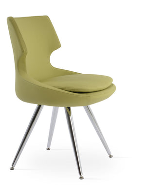 Soho Concept Patara Star Chair - Elegant Dining Chair With Stylish Fabric Options & 10-year Guarantee, Walnut Chrome,Green  Soho-concept-dining-chair-05316
