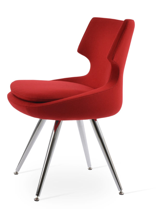 Soho Concept Patara Star Chair: Stylish Dining Chair In Dark Grey With Steel Base, 10-year Guarantee & Swivel Seat Chrome,Red  Soho-concept-dining-chair-05317