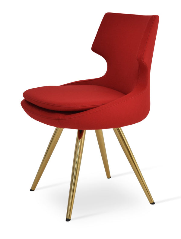 Soho Concept Patara Star Chair: Stylish Dining Chair In Dark Grey With Steel Base, 10-year Guarantee & Swivel Seat Gold,Red  Soho-concept-dining-chair-05334