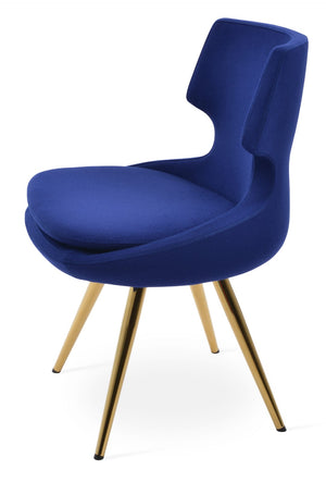 Soho Concept Patara Star Chair - Stylish Dining Chair In Camira Blazer Wool With 10-year Guarantee & Swivel Design Gold,Blue  Soho-concept-dining-chair-05330