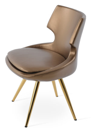 Soho Concept Patara Star Chair - Elegant Dining Chair With Stylish Fabric Options & 10-year Guarantee, Walnut Gold  Soho-concept-dining-chair-05333