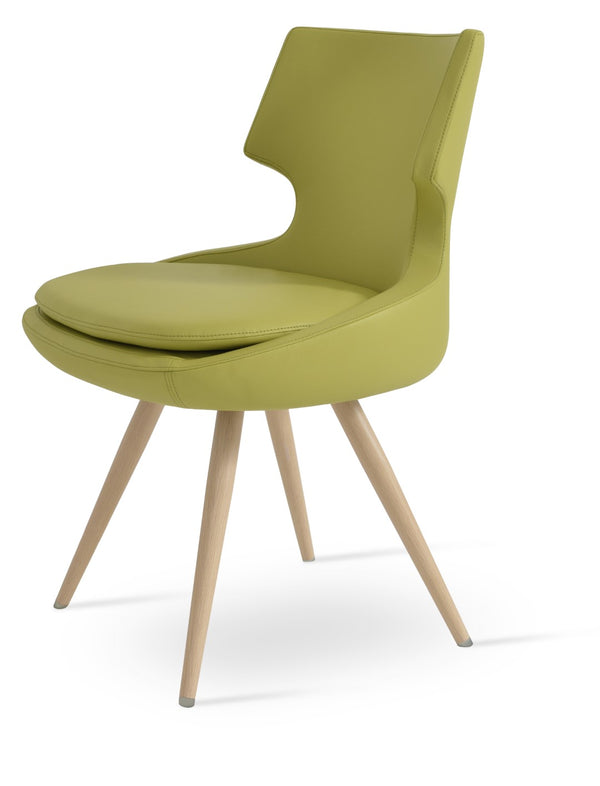 Soho Concept Patara Star Chair - Stylish Leatherette Dining Chair With Memory Swivel & 2-year Guarantee, Black Natural,Green  Soho-concept-dining-chair-05342