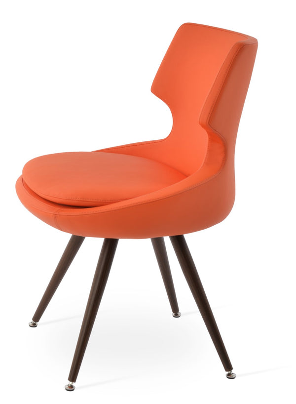 Soho Concept Patara Star Chair - Stylish Dining Chair With Durable Steel Base, 5-year Guarantee, Walnut & Orange Walnut,Orange  Soho-concept-dining-chair-05345