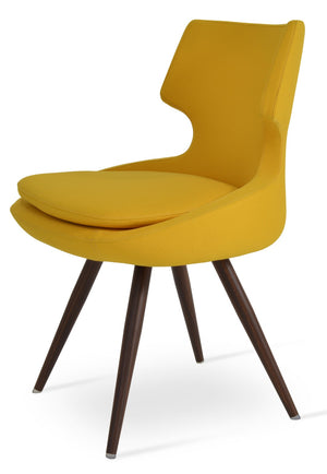 Soho Concept Patara Star Chair - Elegant Dining Chair With Stylish Fabric Options & 10-year Guarantee, Walnut Walnut,Yellow  Soho-concept-dining-chair-05344