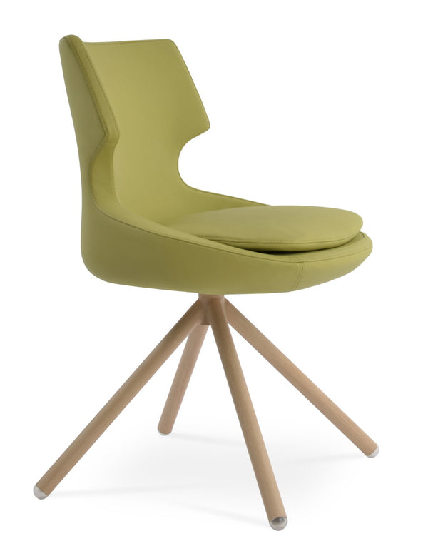 Soho Concept Patara Stick Swivel Dining Chair - Stylish Leatherette Upholstery, Versatile Finishes & 2-year Warranty Natural,Green  Soho-concept-dining-chair-05401