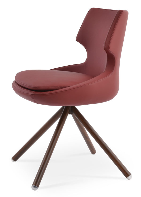 Soho Concept Patara Stick Swivel Dining Chair - Stylish Leatherette Upholstery, Versatile Finishes & 2-year Warranty Walnut,Red  Soho-concept-dining-chair-05402