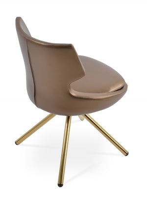 Soho Concept Patara Stick Swivel Dining Chair - Stylish Leatherette Upholstery, Versatile Finishes & 2-year Warranty Gold  Soho-concept-dining-chair-05396
