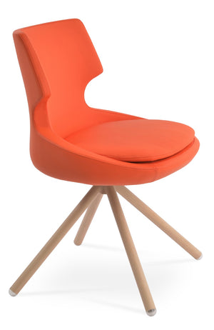 Soho Concept Patara Stick Swivel Dining Chair - Stylish Leatherette Upholstery, Versatile Finishes & 2-year Warranty Natural,Orange  Soho-concept-dining-chair-05399
