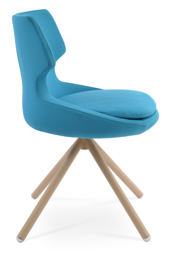 Soho Concept Patara Stick Swivel Dining Chair With Custom Finishes, Durable Camira Fabric & 10-year Guarantee Natural,Turquoise  Soho-concept-dining-chair-05398