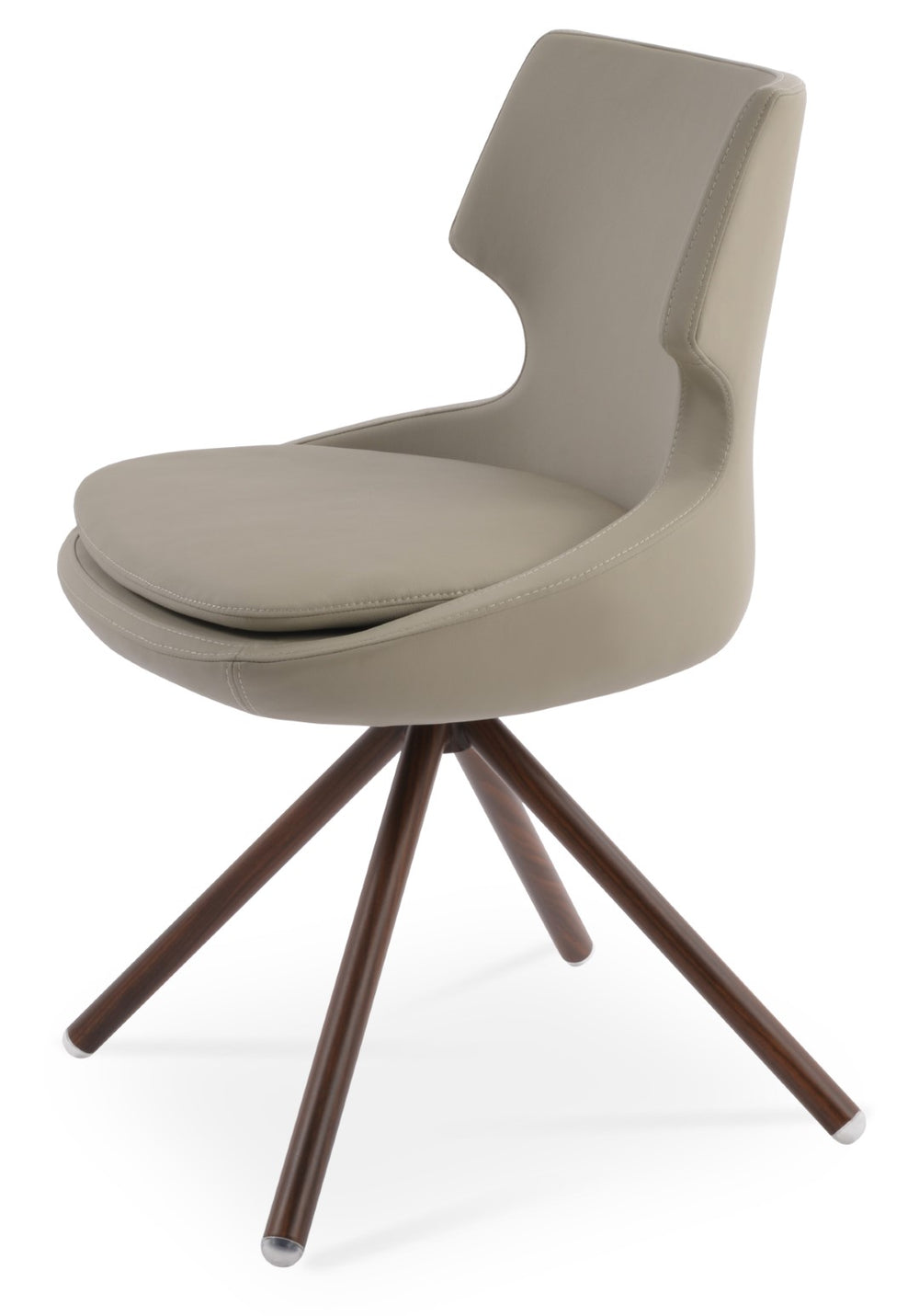 Soho Concept Patara Stick Swivel Dining Chair - Stylish Leatherette Upholstery, Versatile Finishes & 2-year Warranty Walnut  Soho-concept-dining-chair-05400