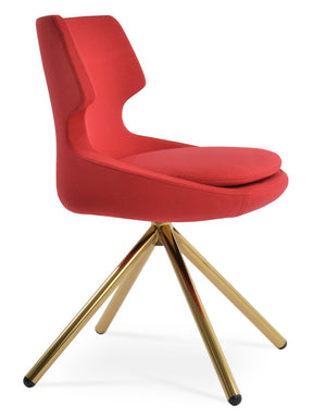 Soho Concept Patara Stick Swivel Dining Chair With Custom Finishes, Durable Camira Fabric & 10-year Guarantee Gold  Soho-concept-dining-chair-05373