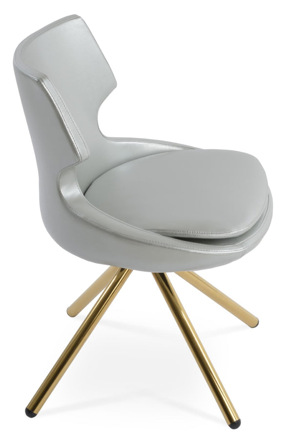 Soho Concept Patara Stick Swivel Dining Chair - Stylish Leatherette Upholstery, Versatile Finishes & 2-year Warranty Gold,Silver  Soho-concept-dining-chair-05374