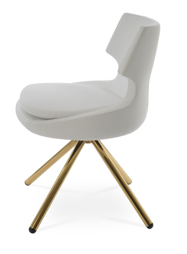 Soho Concept Patara Stick Swivel Dining Chair - Stylish Leatherette Upholstery, Versatile Finishes & 2-year Warranty Gold,White  Soho-concept-dining-chair-05371