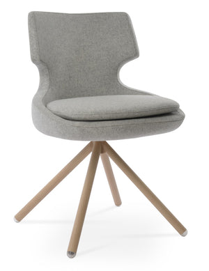 Soho Concept Patara Stick Swivel Dining Chair - Premium Camira Wool, 10-year Guarantee, Stylish & Durable Design Natural,Silver  Soho-concept-dining-chair-05378