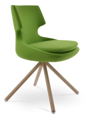 Soho Concept Patara Stick Swivel Dining Chair - Premium Camira Wool, 10-year Guarantee, Stylish & Durable Design Natural  Soho-concept-dining-chair-05376