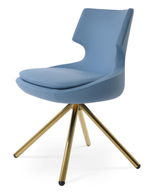 Soho Concept Patara Stick Swivel Dining Chair - Stylish Leatherette Upholstery, Versatile Finishes & 2-year Warranty Gold,Blue  Soho-concept-dining-chair-05381