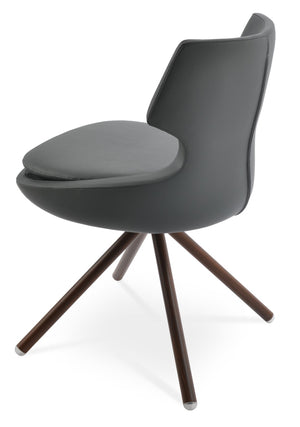 Soho Concept Patara Stick Swivel Dining Chair - Stylish Leatherette Upholstery, Versatile Finishes & 2-year Warranty Walnut,Grey  Soho-concept-dining-chair-05383
