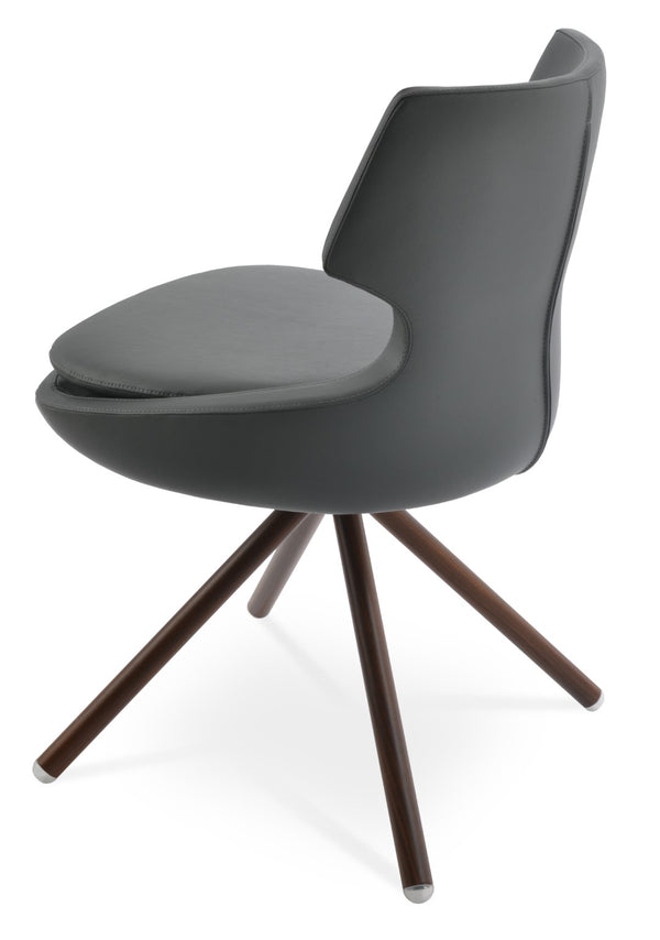 Soho Concept Patara Stick Swivel Dining Chair - Stylish Leatherette Upholstery, Versatile Finishes & 2-year Warranty Walnut,Grey  Soho-concept-dining-chair-05383