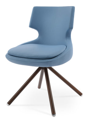 Soho Concept Patara Stick Swivel Dining Chair - Stylish Leatherette Upholstery, Versatile Finishes & 2-year Warranty Walnut,Blue  Soho-concept-dining-chair-05380