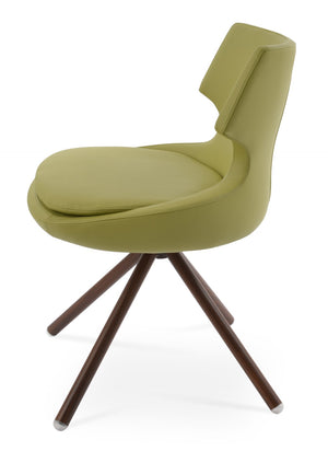 Soho Concept Patara Stick Swivel Dining Chair - Stylish Leatherette Upholstery, Versatile Finishes & 2-year Warranty Walnut,Green  Soho-concept-dining-chair-05390