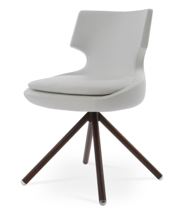 Soho Concept Patara Stick Swivel Dining Chair - Stylish Leatherette Upholstery, Versatile Finishes & 2-year Warranty Walnut,White  Soho-concept-dining-chair-05392