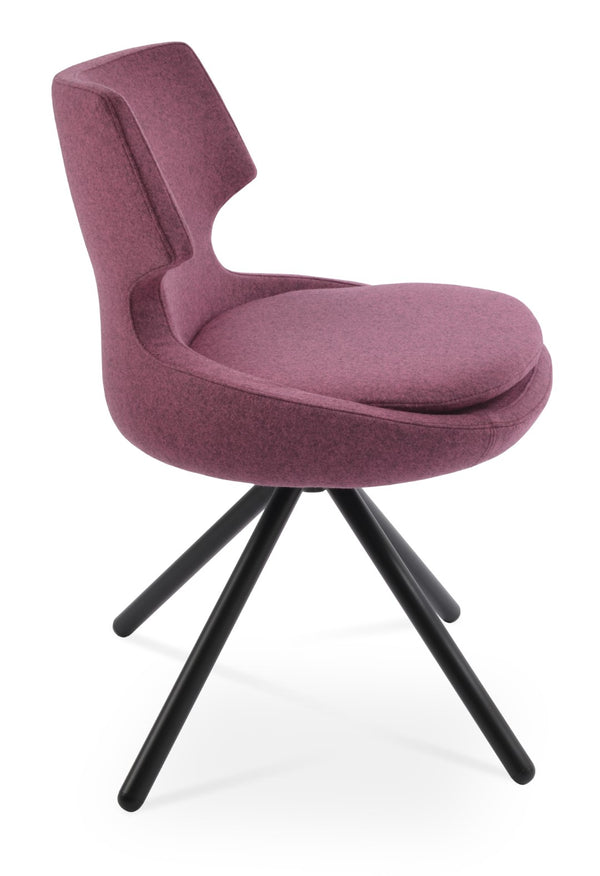 Soho Concept Patara Stick Swivel Dining Chair With Custom Finishes, Durable Camira Fabric & 10-year Guarantee Walnut  Soho-concept-dining-chair-05386