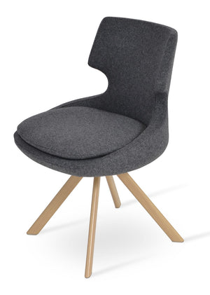 Soho Concept Patara Sword Dining Swivel Chair - Premium Camira Wool, 10-year Guarantee, Stylish Comfort & Durability Natural,Dark Grey  Soho-concept-dining-chair-05435