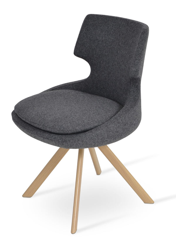 Soho Concept Patara Sword Dining Swivel Chair - Premium Camira Wool, 10-year Guarantee, Stylish Comfort & Durability Natural,Dark Grey  Soho-concept-dining-chair-05435