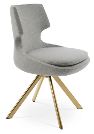 Soho Concept Patara Sword Dining Swivel Chair - Premium Camira Wool, 10-year Guarantee, Stylish Comfort & Durability Gold,Silver  Soho-concept-dining-chair-05426