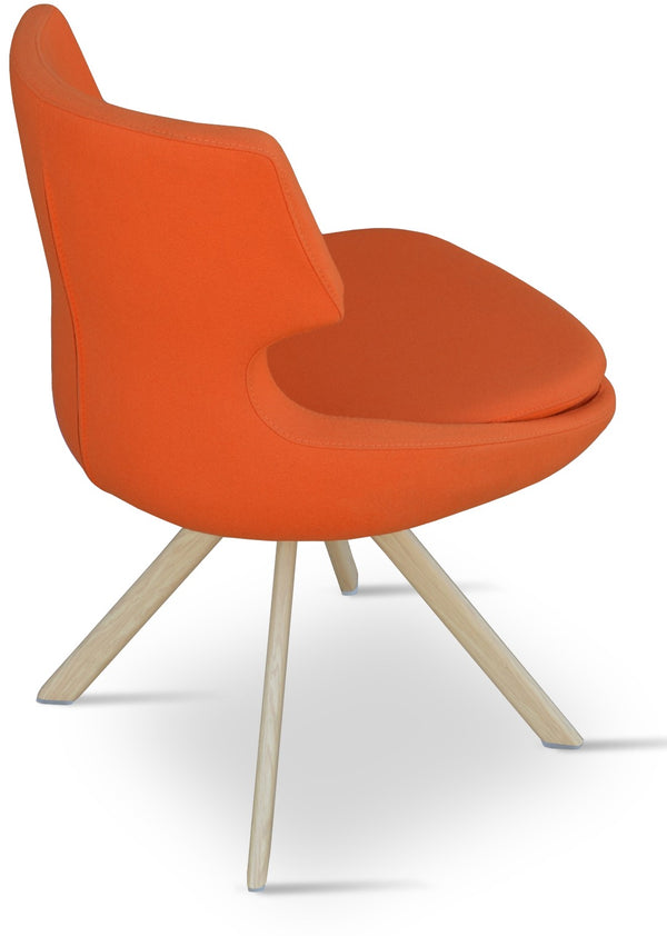 Soho Concept Patara Sword Dining Swivel Chair In Camira Era Fabric – Elegant, Durable, 10-year Warranty, 300 Lb Cap. Natural,Orange  Soho-concept-dining-chair-05429