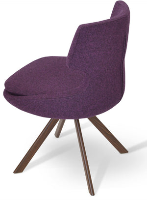Soho Concept Patara Sword Dining Swivel Chair - Premium Camira Wool, 10-year Guarantee, Stylish Comfort & Durability Walnut  Soho-concept-dining-chair-05430