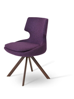 Soho Concept Patara Sword Dining Swivel Chair - Premium Camira Wool, 10-year Guarantee, Stylish Comfort & Durability Walnut  Soho-concept-dining-chair-05431