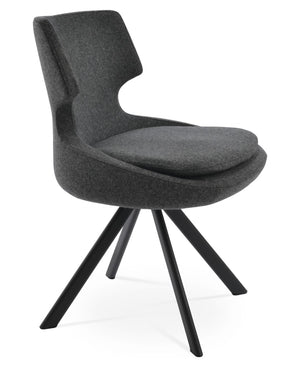 Soho Concept Patara Sword Dining Swivel Chair In Camira Era Fabric – Elegant, Durable, 10-year Warranty, 300 Lb Cap. Black,Dark Grey  Soho-concept-dining-chair-05409