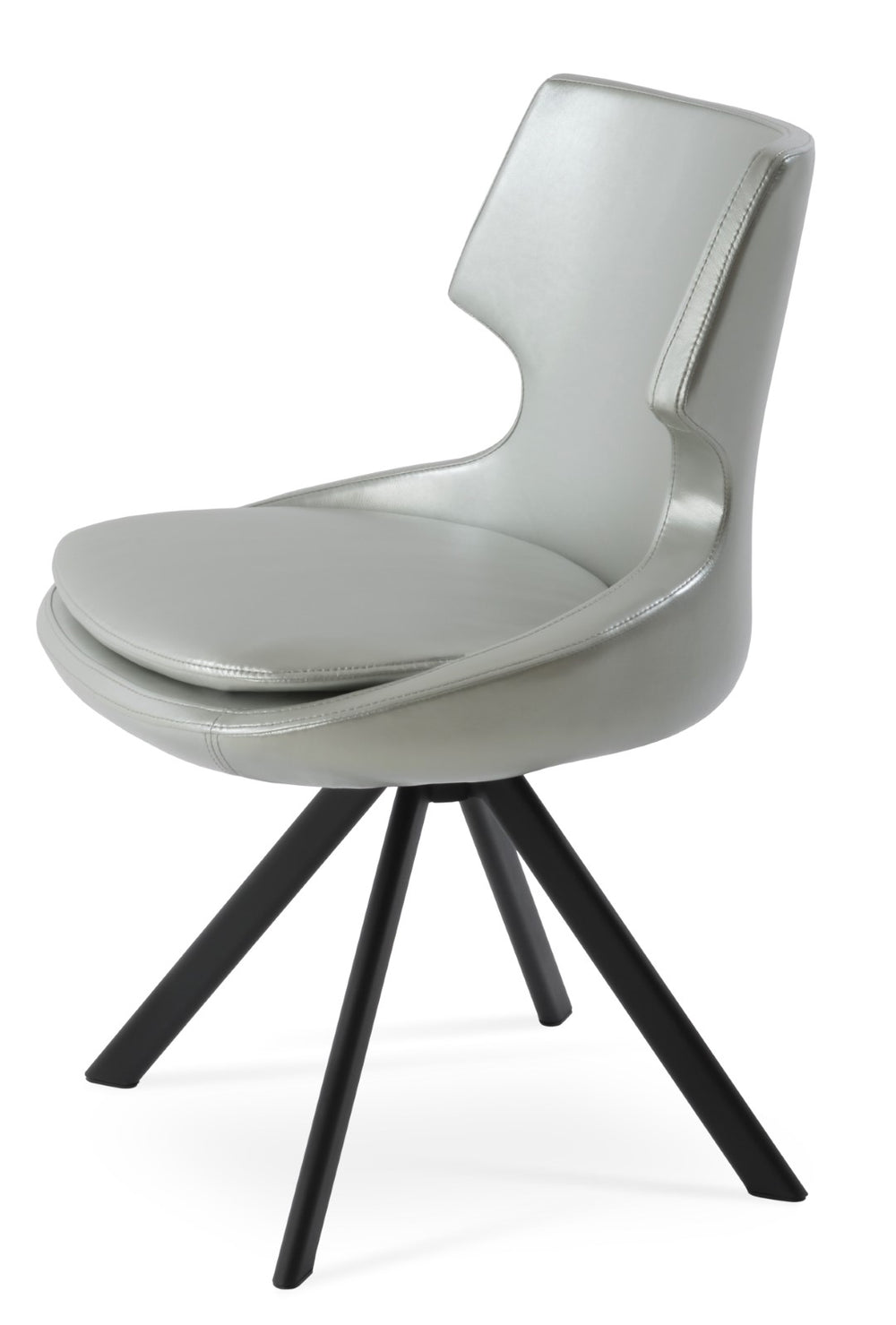 Soho Concept Patara Sword Dining Swivel Chair – Modern Comfort, Stylish Design, 5-year Guarantee, Made In Turkiye Black,Silver  Soho-concept-dining-chair-05405