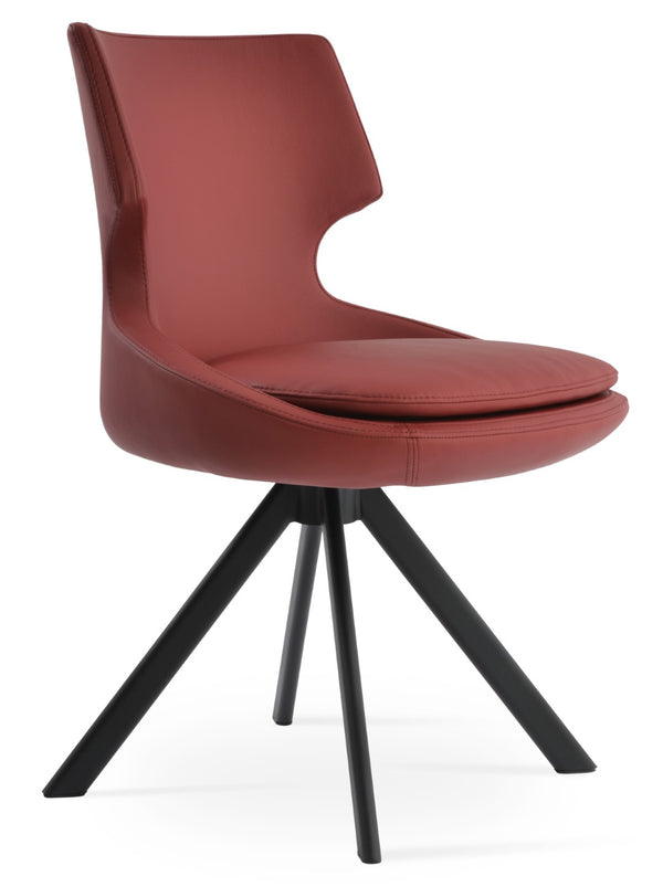 Soho Concept Patara Sword Dining Swivel Chair In Ppm Red - Stylish, Durable, And Functional Seating Solution Black,Red  Soho-concept-dining-chair-05406