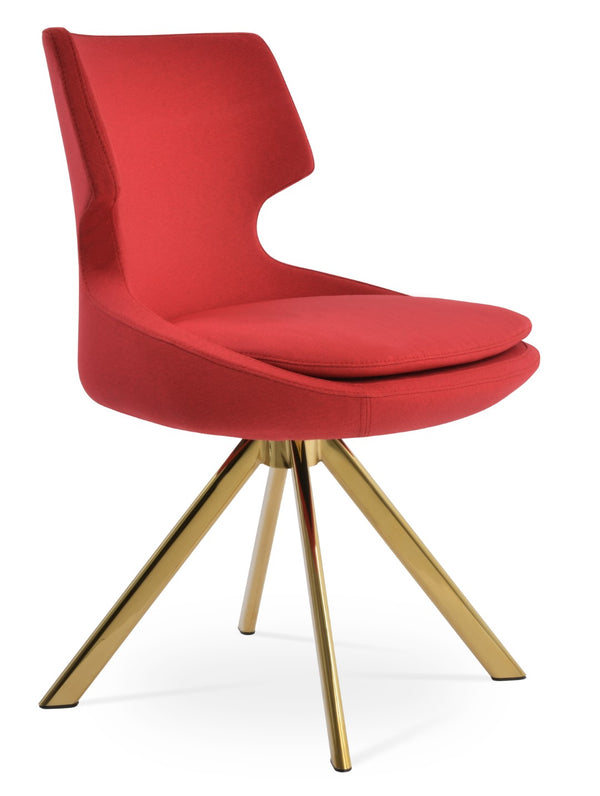 Soho Concept Patara Dining Swivel Chair - Luxurious Boucle, Velvet & Nubuck Options, 10-year Guarantee, Stylish Finish Gold,Red  Soho-concept-dining-chair-05418