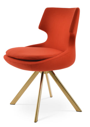 Soho Concept Patara Sword Dining Swivel Chair - Premium Camira Wool, 10-year Guarantee, Stylish Comfort & Durability Natural,Orange  Soho-concept-dining-chair-05424