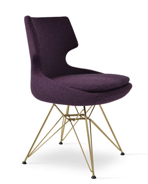 Soho Concept Patara Tower Dining Chair - Elegant Chrome Base & Camira Era Fabric, 10-year Guarantee, Durable Design Gold  Soho-concept-dining-chair-05443