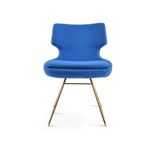 Soho Concept Patara Wire Dining Chair - Elegant Camira Boucle Fabric & Genuine Leather With 10-year Guarantee Gold,Blue  Soho-concept-dining-chair-05445