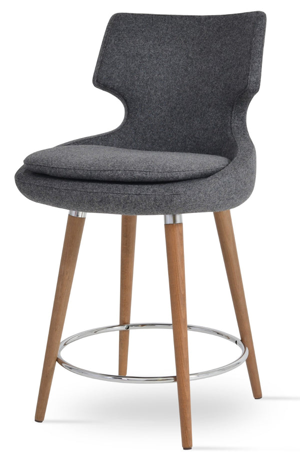 Soho Concept Patara Wood Barstools & Counterstools In Dark Grey, 10-year Guarantee, Premium Camira Fabric Design Dark Grey  Soho-concept-dining-chair-09157