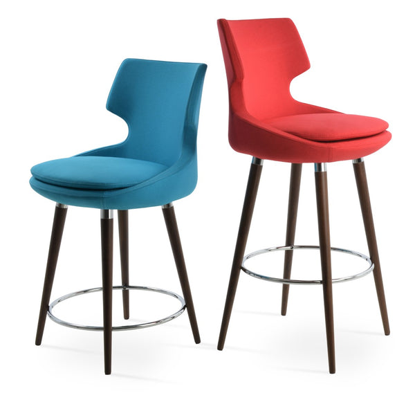 Soho Concept Patara Wood Barstools & Counterstools - Elegant Upholstery Options With 10-year Guarantee, 350 Lbs Capacity Red,Turquoise  Soho-concept-dining-chair-09160