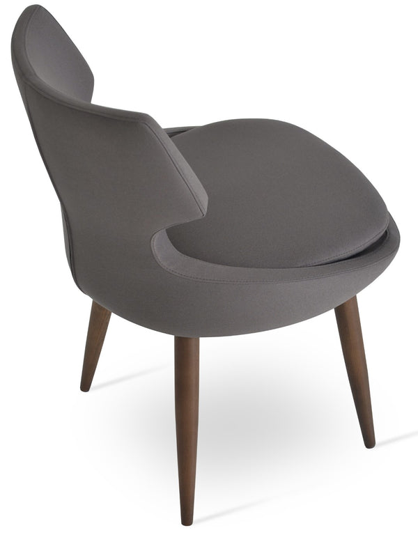 Soho Concept Patara Wood Dining Chair - Elegant Camira Era Fabric, Durable Beech Base, 10-year Warranty, Walnut Finish Walnut,Grey  Soho-concept-dining-chair-05467