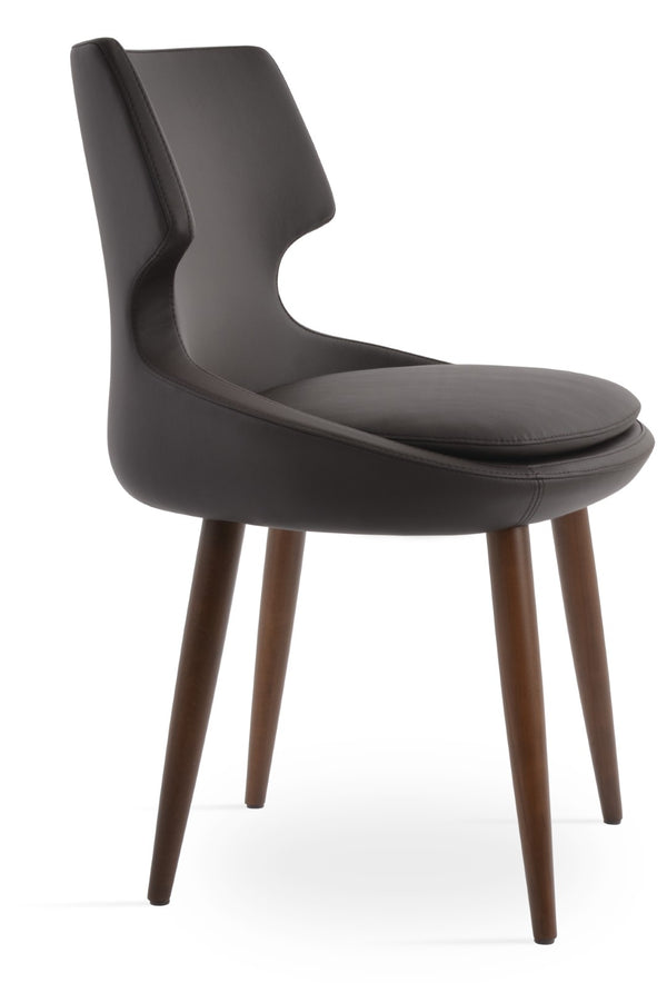 Soho Concept Patara Wood Dining Chair - Elegant Walnut Finish With Gold Accent, Soft Leatherette, 2-year Guarantee Walnut,Brown  Soho-concept-dining-chair-05468