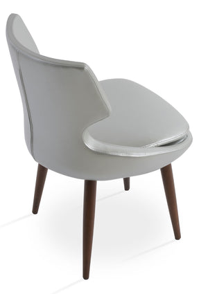 Soho Concept Patara Wood Dining Chair - Stylish Walnut Finish, Durable Upholstery, 5-year Guarantee, Made In Turkiye Walnut,Silver  Soho-concept-dining-chair-05471